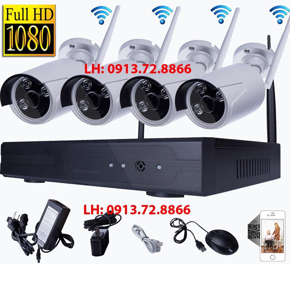 Bộ Kit Camera 4 Kênh Không Dây NVR KIT Full HD 1080P