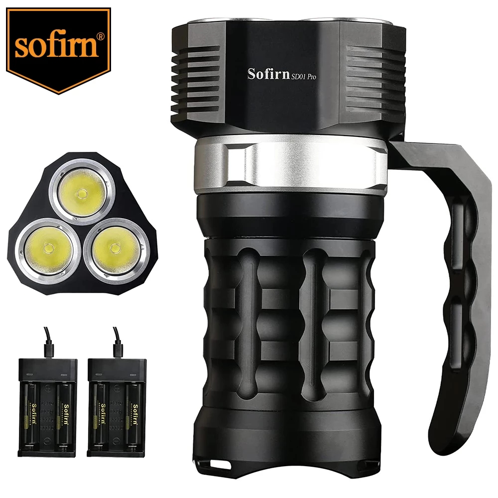 Sofirn sd01 pro10000lm đèn lặn mạnh mẽ 3 * xhp50.2 đèn pin lặn có bình dưỡng khí đèn pin lặn dưới nước với công tắc điều khiển từ tính