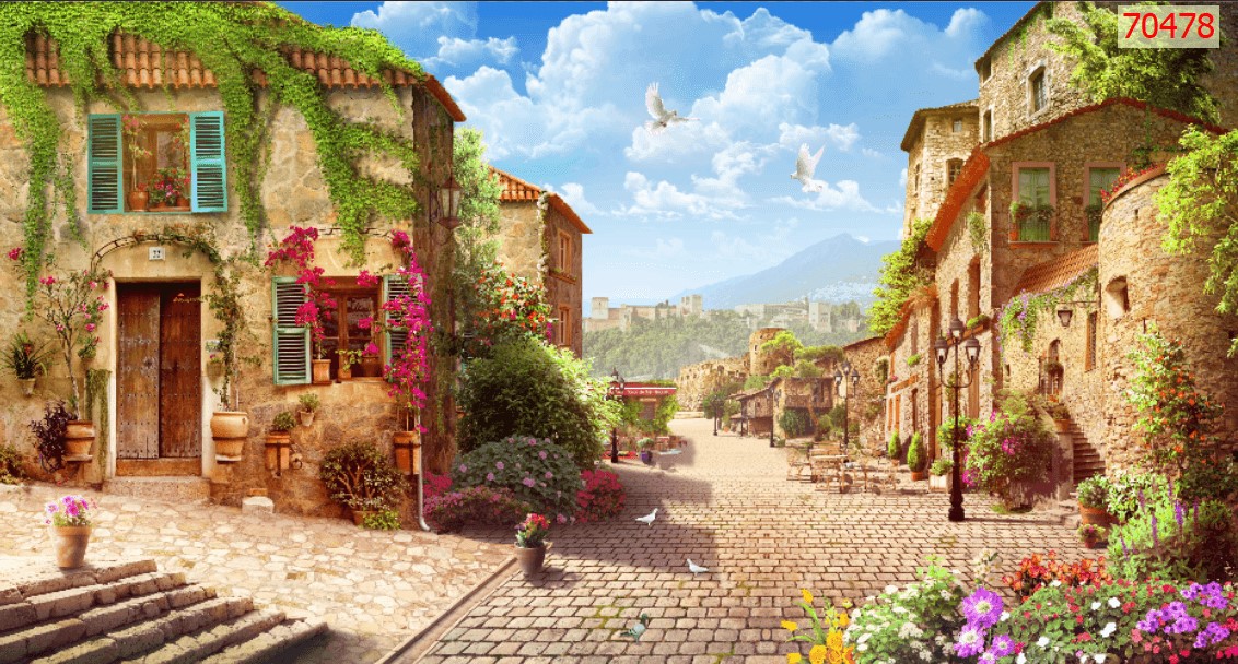 Tranh dán tường 3D trang trí  nhà cửa quán cafe trà sữa trà chanh giá rẻ đẹp chất liệu decal pp keo sẵn bóc dán PA