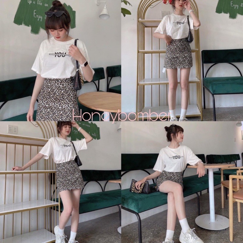 🔥Freeship🔥Set váy YOU + chân váy da beo