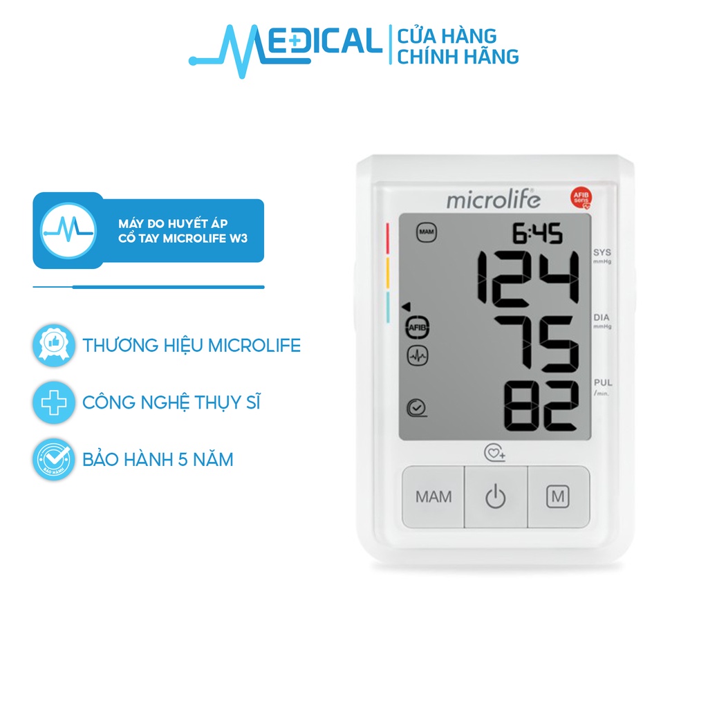 Máy đo huyết áp microlife b3 afib advanced công nghệ afibsens cảnh báo rung nhĩ - medical