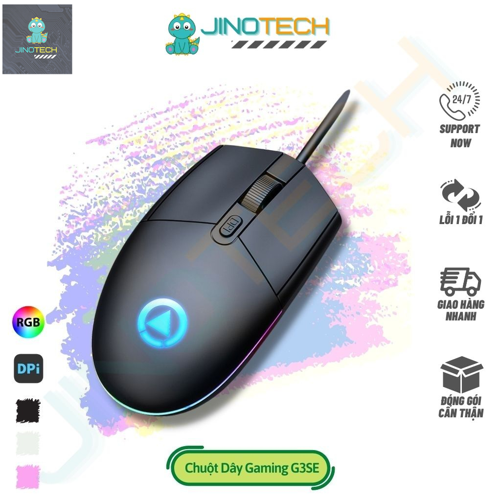 Chuột gaming máy vi tính jinotech yindiao g3se led rgb đổi màu tự động chuột dây game thủ chuyên game laptop pc