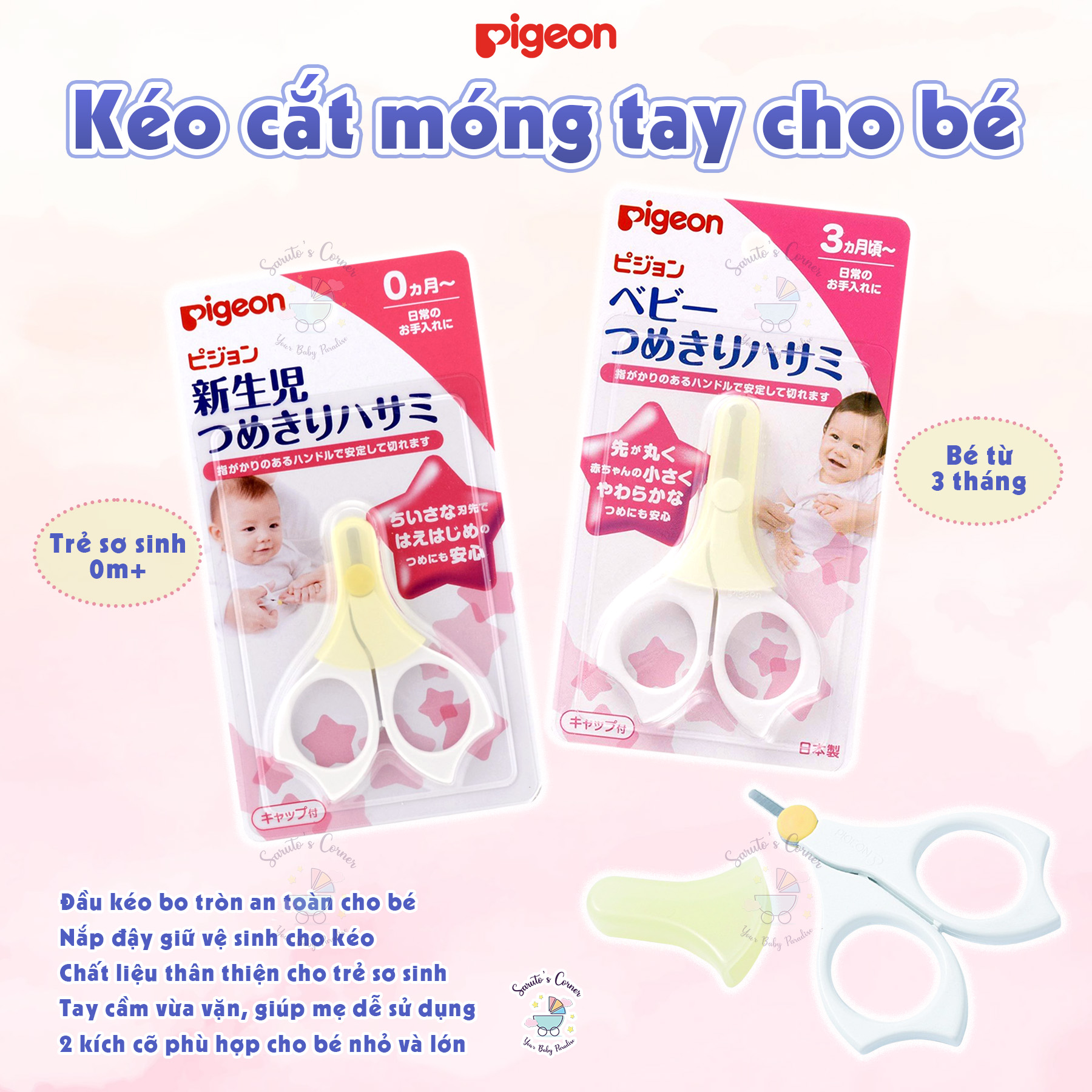 Nội địa nhật - kéo cắt móng tay cho bé pigeon nhật