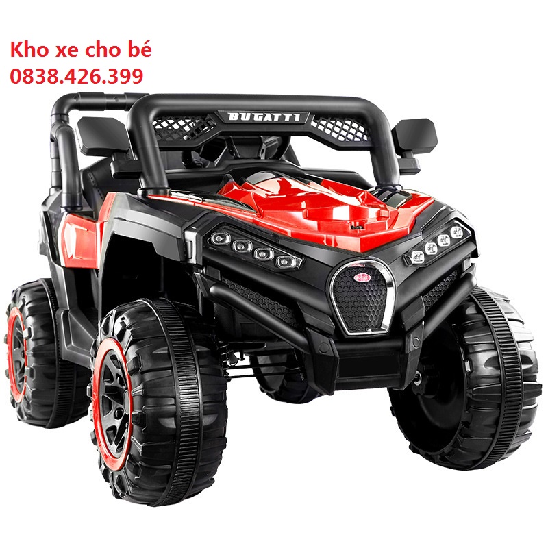 Xe ô tô điện đạp ga cho trẻ  909 2 động cơ 4 bánh chống sóc  2 chế độ điều khiển kết nối USB đèn Led loại to đại
