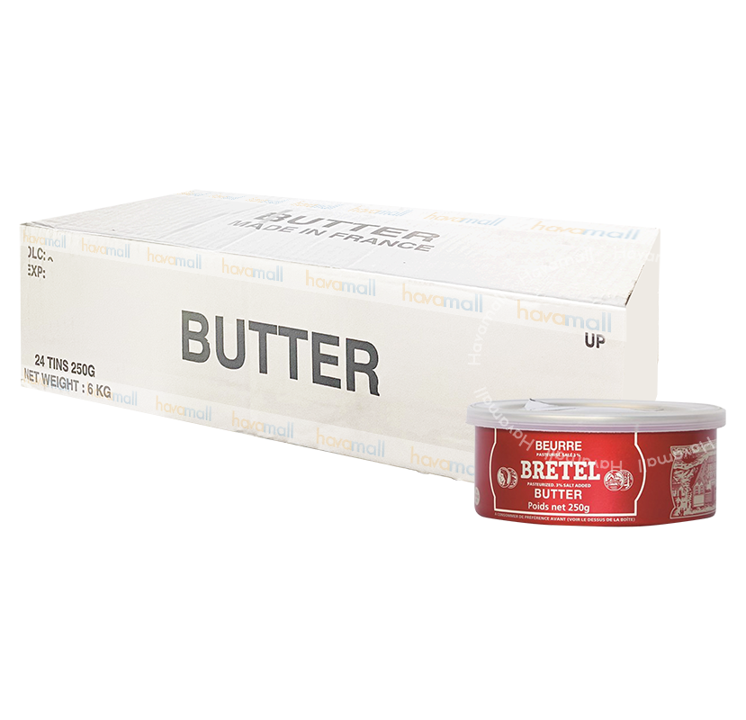 Sỉ - Thùng Bơ Bretel Đồng Tiền Pháp 250gr Nhập Khẩu Pháp Có VAT