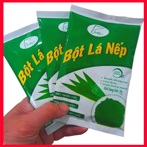Bột lá nếp lá dứa thơm gói 10gr/20gr/50gr nguyên chất 100% từ lá nếp/lá dứa tươi dùng tạo màu xanh, mùi thơm cho bánh kẹo, thạch rau câu, đồ uống, mứt dừa