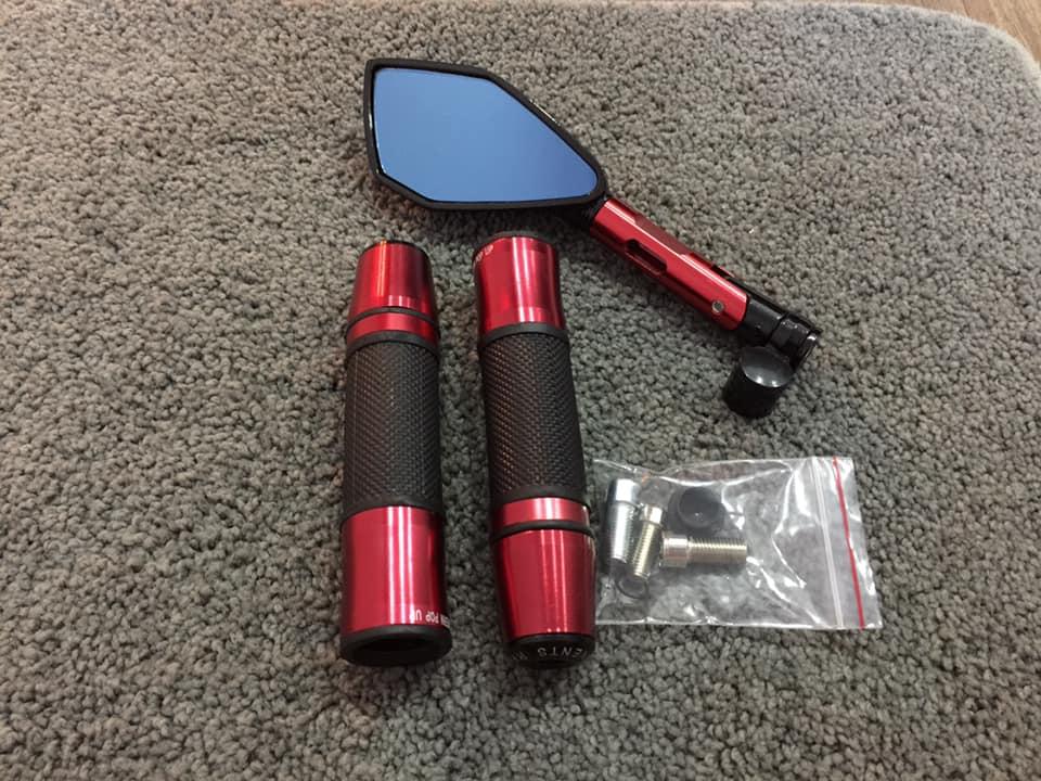 COMBO 2 sản phẩm: Kính 5 góc và bao tay gù ý RIZOMA (Màu đỏ)