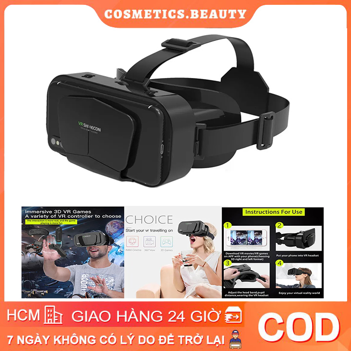 Kính thực tế ảo 3d vr shinecon g10 cho điện thoại 7inch，kính thực tế ảo 3d vr g10 cho điện thoại android và ios cos