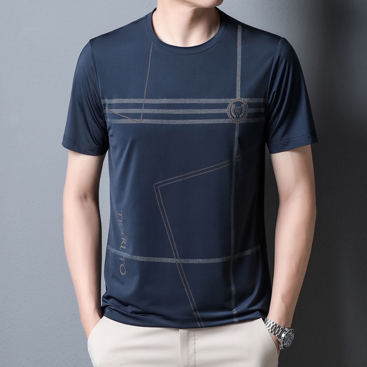 [Super Sale] men's T-shirt casual o-neck soft breathable T-shirt heat not possible-aoft05