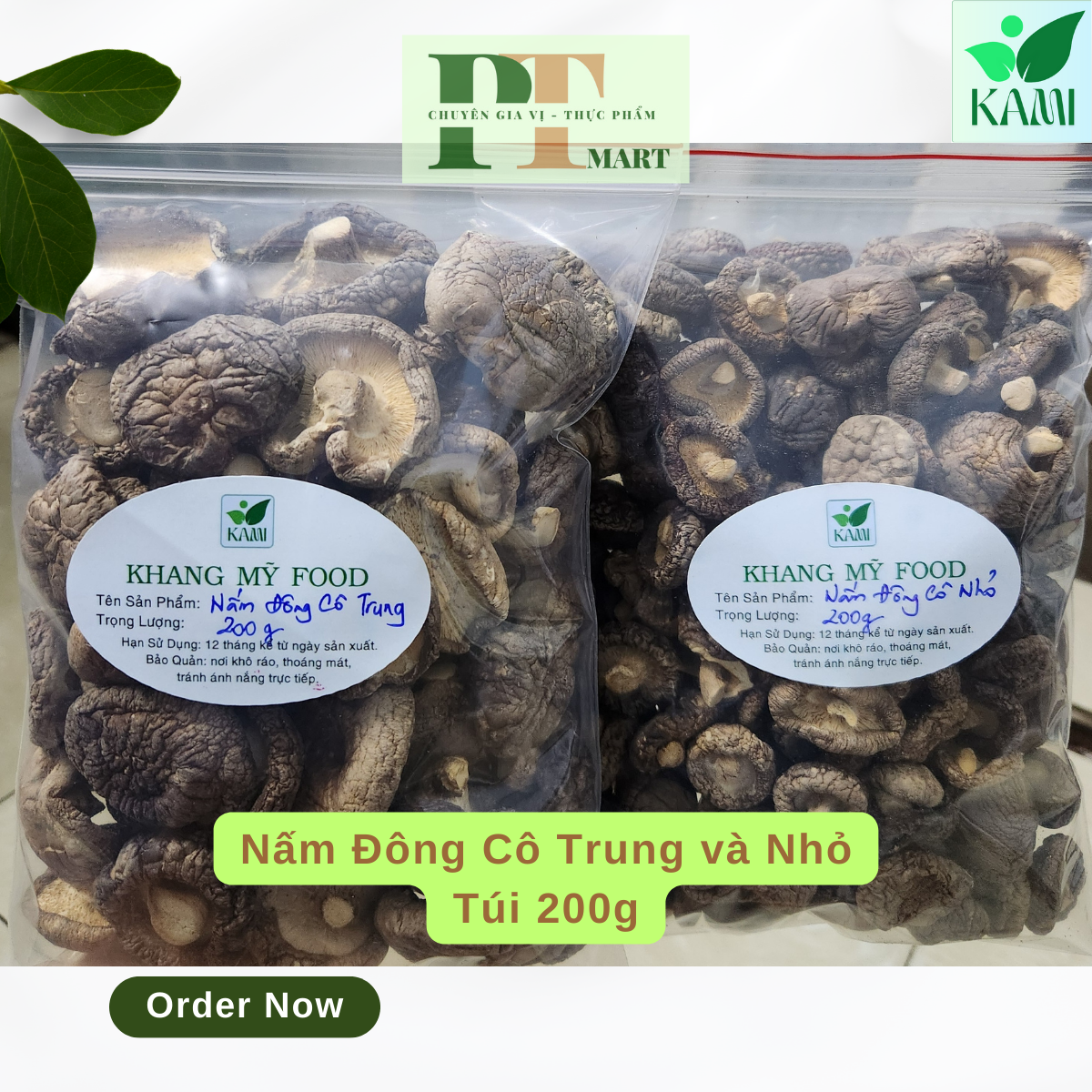 Nấm đông cô khô, dày, đều, loại đẹp, ruột sáng trắng. Giàu đạm thực vật. Chay, Mặn đều nên dùng