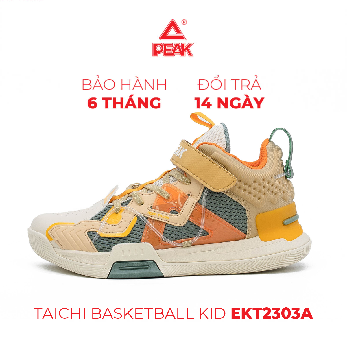 Giày bóng rổ trẻ em cổ cao peak taichi basketball kid ekt2303a
