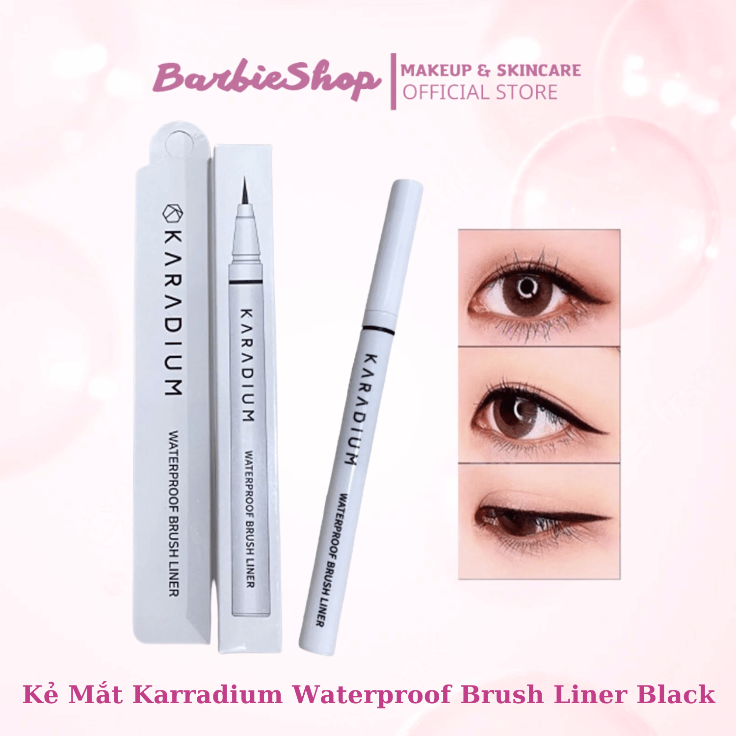 Kẻ Mắt Karadium Waterproof Brush Liner Black