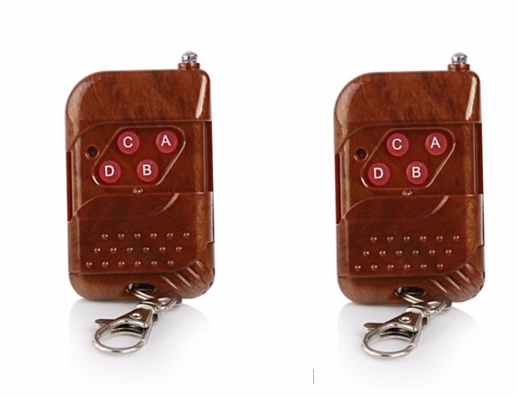 Remote điều khiển rf vỏ vân gỗ smarthome rm01 tần số 433 có học lệnh bộ 2