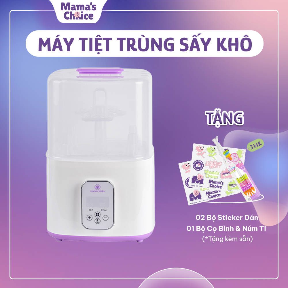 Máy Tiệt Trùng Bình Sữa Mama’s Choice 5in1 Tích Hợp Chức Năng Sấy Khô Phụ Kiện và Hâm Sữa Cho Bé, BH Ch