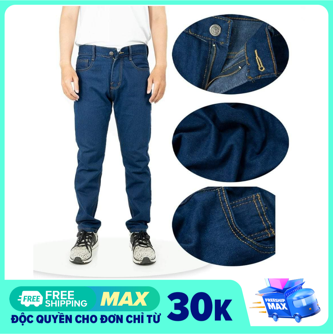 Quần jean nam Ống Suông, Rộng Vải Đẹp Cao Cấp