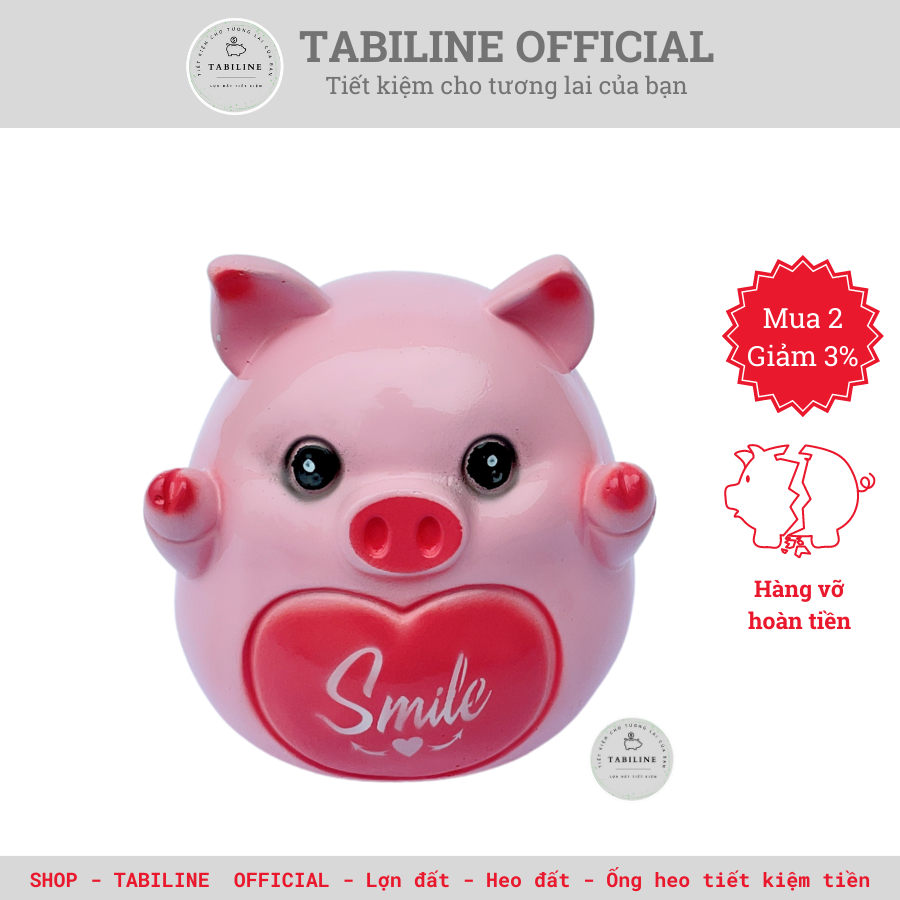 Lợn đất heo đất ống heo tiết kiệm tiền TABILINE lợn cười cute siêu đáng yêu LD90