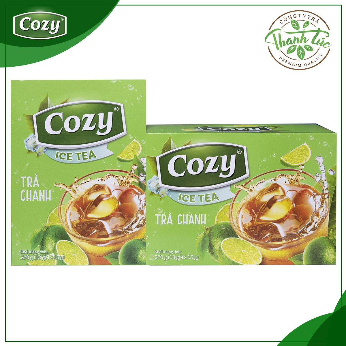 Trà hòa tan cozy chanh hộp 18 gói