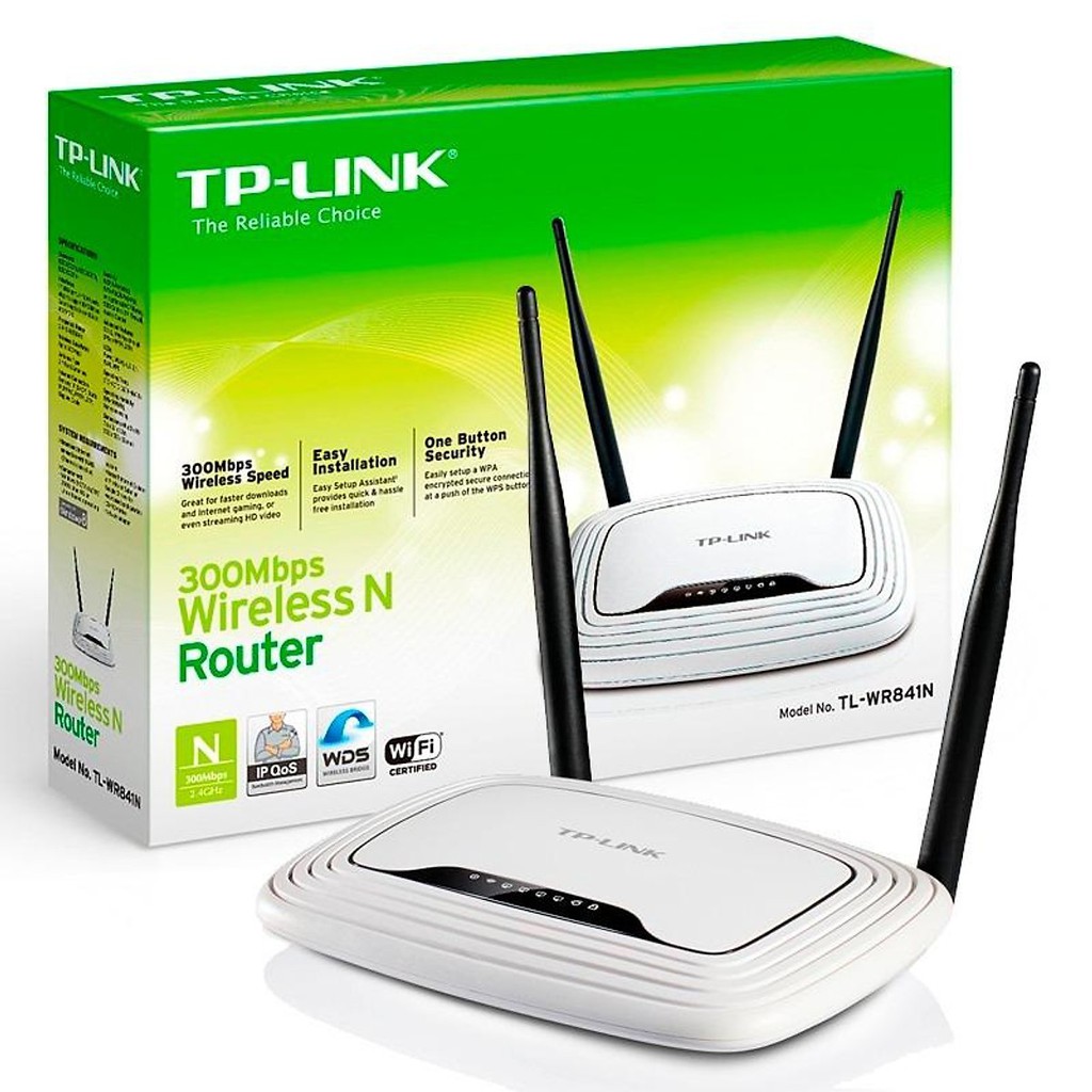 Bộ Phát Sóng Không Dây Wifi Tp-Link Tl-Wr841N Chuẩn N 300Mbps (2 Ăng Ten 5Dbi) - Hàng.