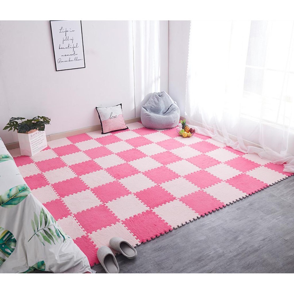 Thảm lông xốp ghép lót sàn kt 1 tấm 30×30cm