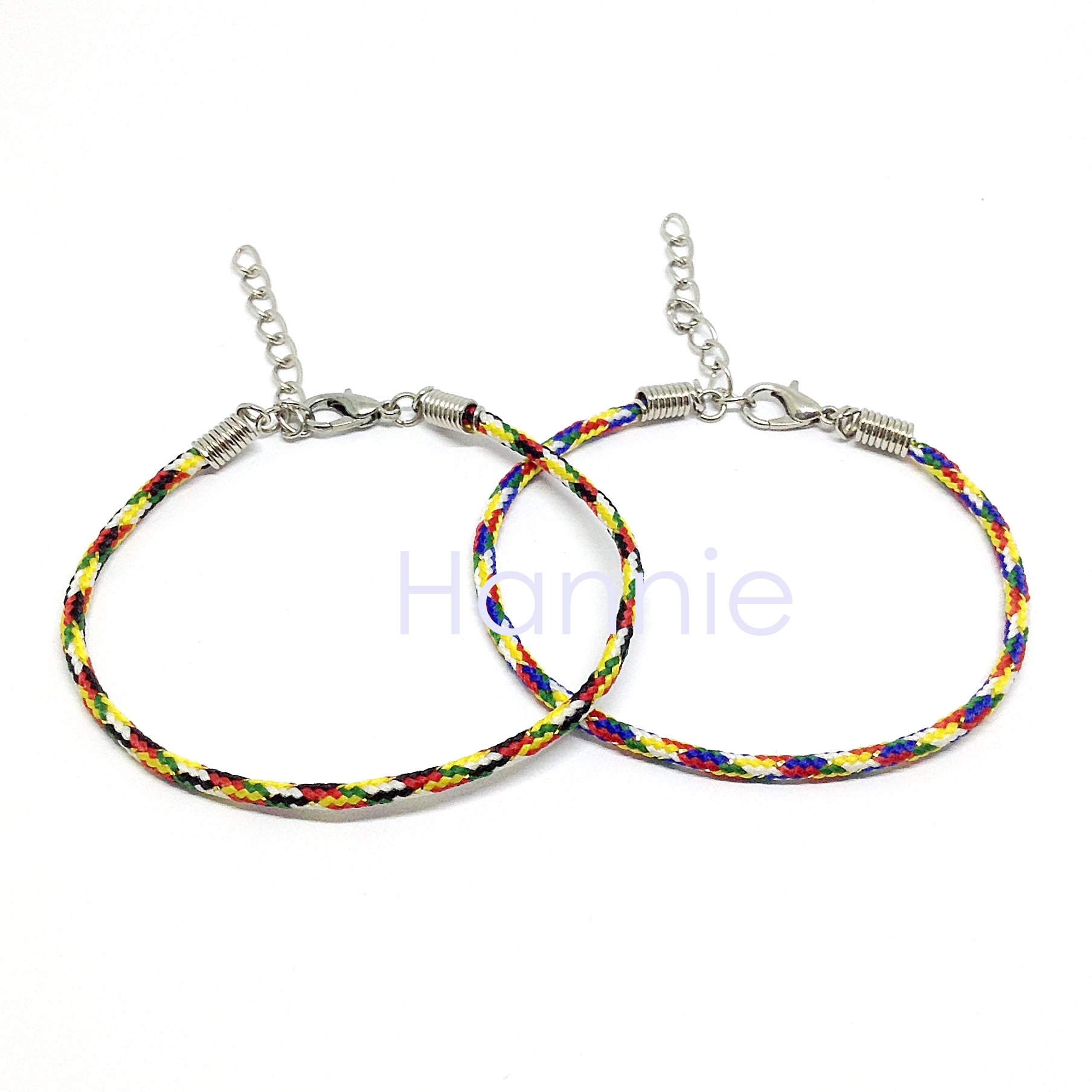 Vòng chỉ ngũ sắc kim tuyến may mắn - Vòng phong thủy bình an đeo tay nam nữ (Xanh/Đen)