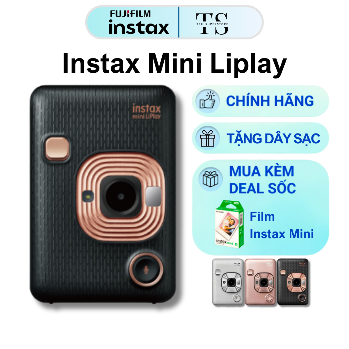 Instax Mini LiPlay - Máy Chụp Ảnh Và In Lấy Liền 3 Trong 1 - BH 6 tháng