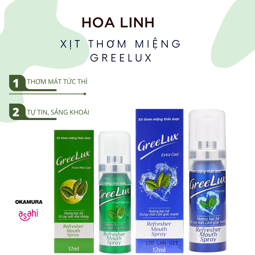 Xịt thơm miệng ngăn ngừa hôi miệng thảo dược GreeLux