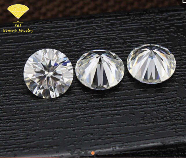 Kim cương nhân tạo Moissanite - size 7.2mm (1.25ct) - Màu trắng - Giác cắt tròn - full kiểm định