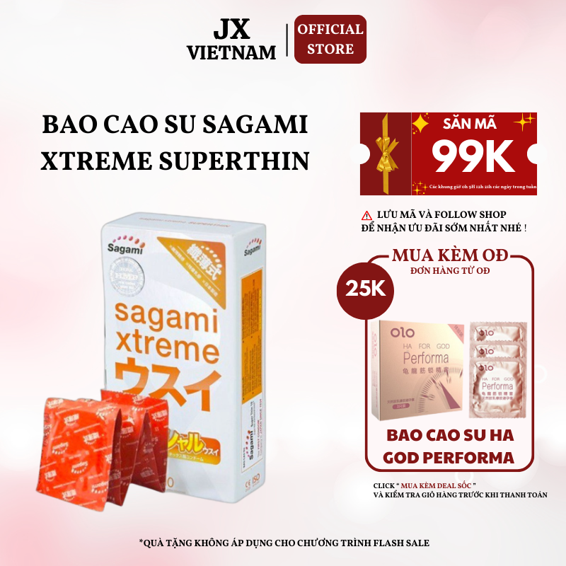 Bao Cao Su Sagami Xtreme Superthin [CHÍNH HÃNG] (10 bao), Nhật Bản, BCS Siêu mỏng, Giúp cuộc yêu chân thực, bền bỉ TH STORE 01