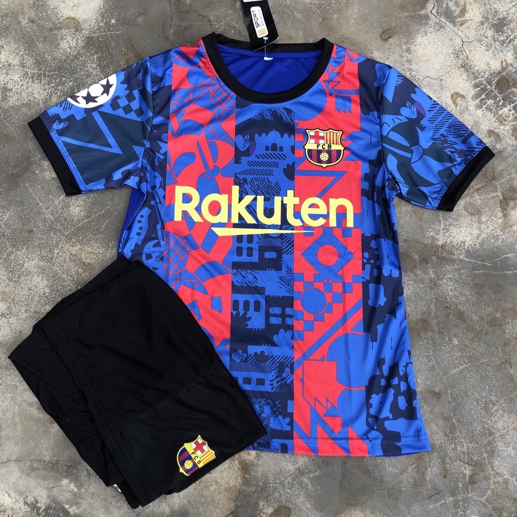 Bộ quần áo bóng đá barca mới - in tên số áo theo yêu cầu.
