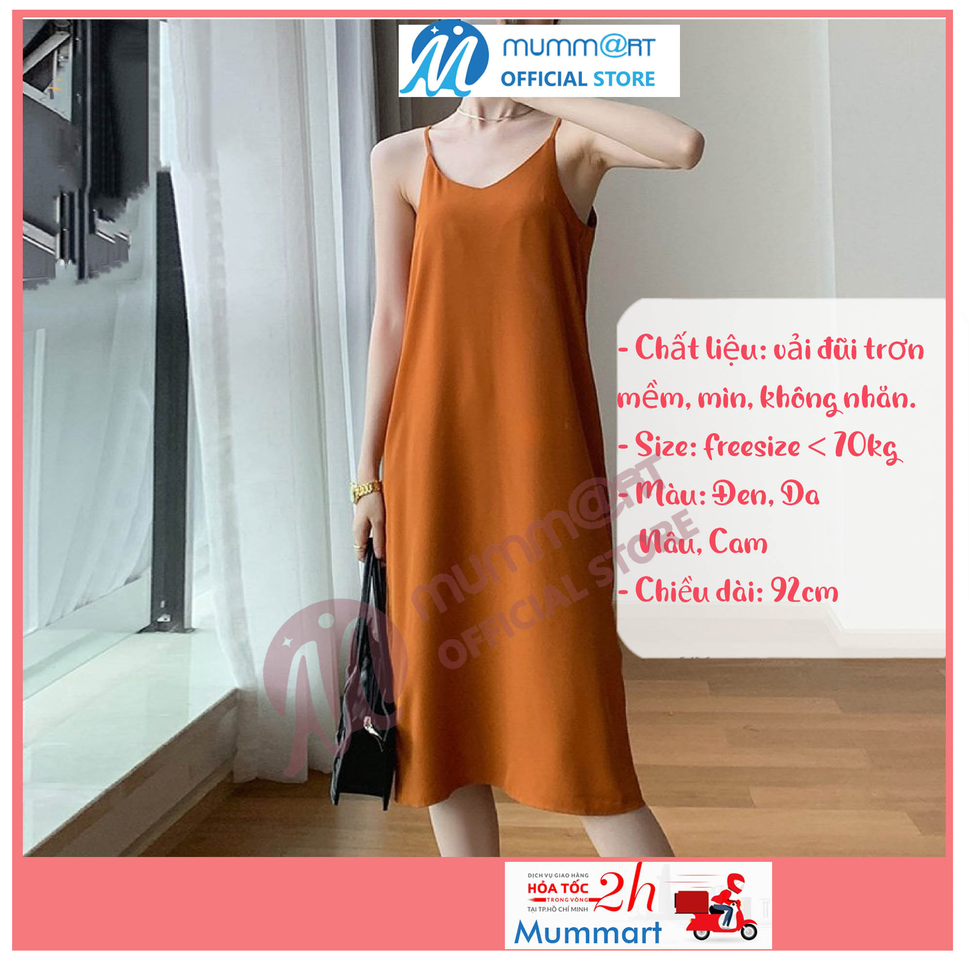 Đầm bầu hai dây suông dáng dài, vải đũi trơn mềm mại, mặc mát và thoải mái, freesize, phối hợp thêm áo khoác tạo nên phong cách thời trang riêng