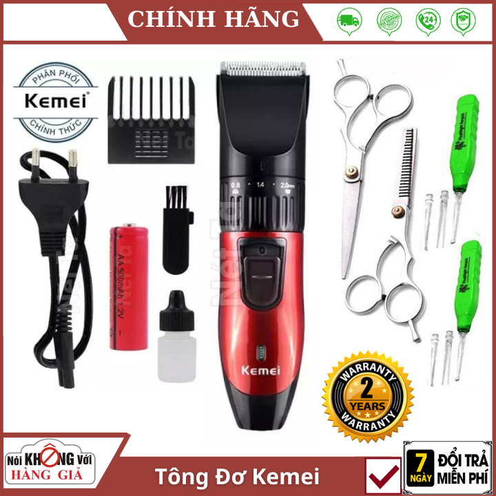 (Bảo hành 12 tháng) Tông đơ cắt tóc gia đình Kemei KM-730 sạc điện - Tùy Chọn kèm kéo và lấy dáy tai - tông đơ cắt tóc người lớn , tông đơ cắt tóc kemei , tông đơ cắt tóc loại tốt
