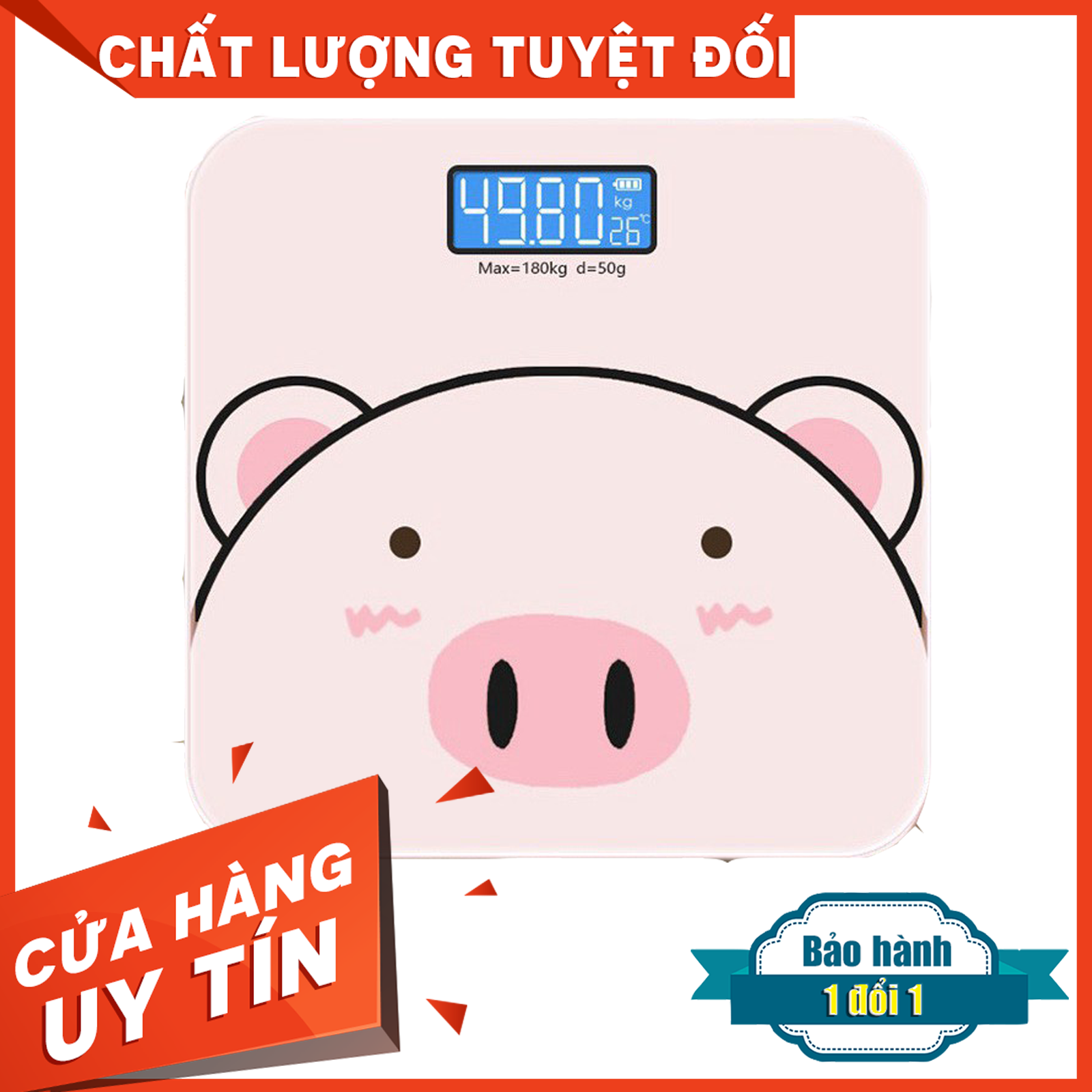 Cân điện tử -  Cân Điện Tử Sức Khỏe Hình Chú Heo Xinh Xắn Dành Cho Gia Đình (Tiện Lợi Chính Xác), cân sức khỏe, cân điện tử thông minh
