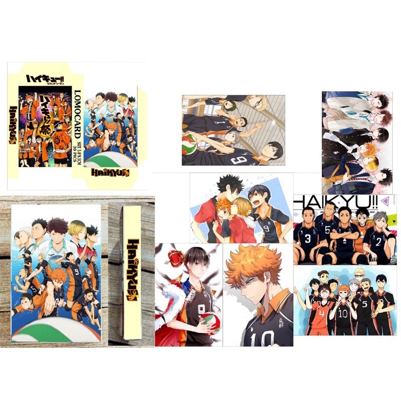 Bộ Lomo card Haikyuu 30 tấm khác nhau kèm hộp/Lomo card anime Haikyuu