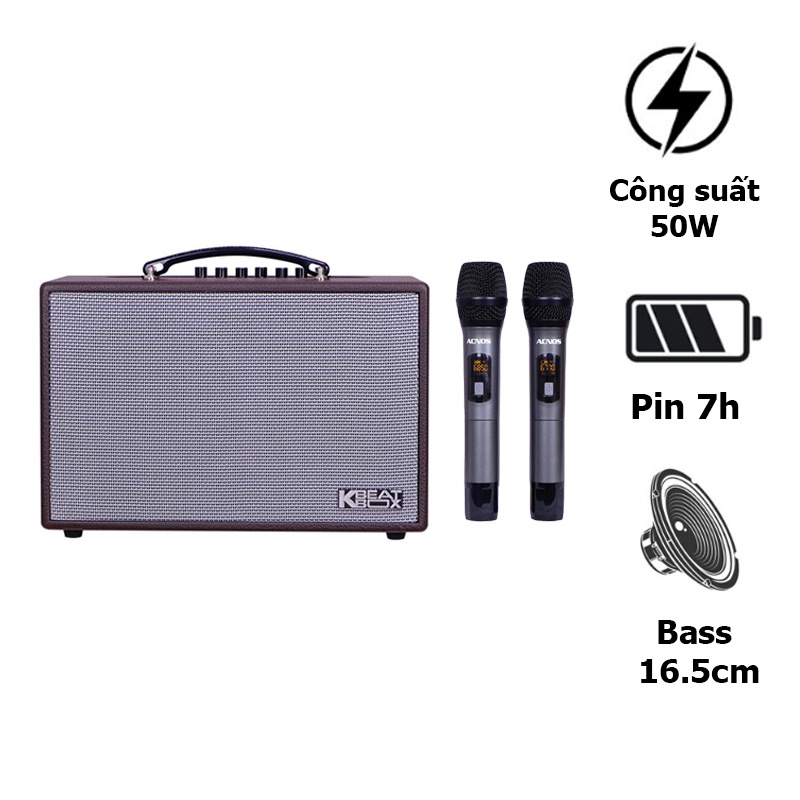 Loa Karaoke Mini Xách Tay Cao Cấp Mới Ra Mắt - Loa Karaoke Acnos CS160 ( Tặng Kèm 2 Micro Không Dây ) - Loa Nhỏ Gọn,Thiết Kế Tinh Tế,Công Suất 300w,Có Bluetooth 5.0.