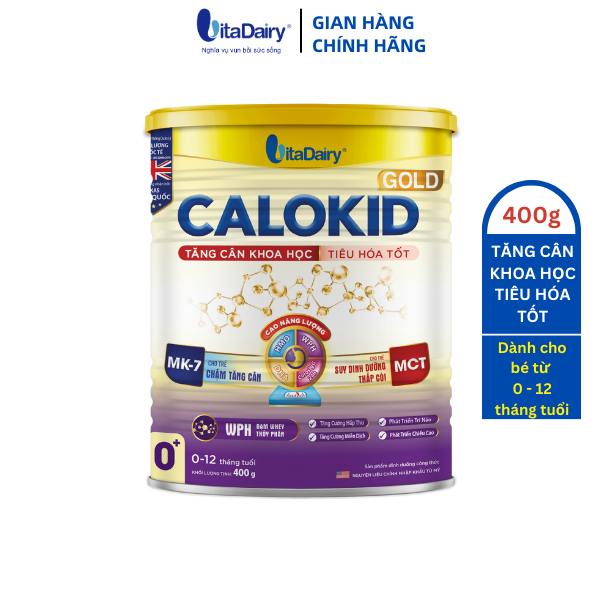 Sữa bột Calokid Gold 0+ 400g giúp bé tăng cân khoa học, tiêu hóa tốt