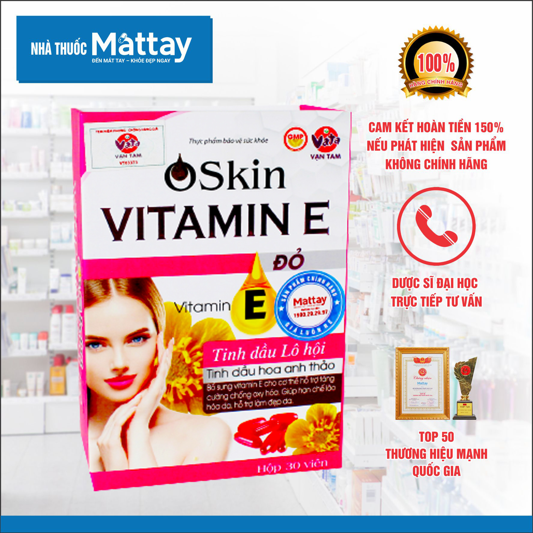 Vitamin e đỏ oskin chống oxy hóa hộp 30 viên