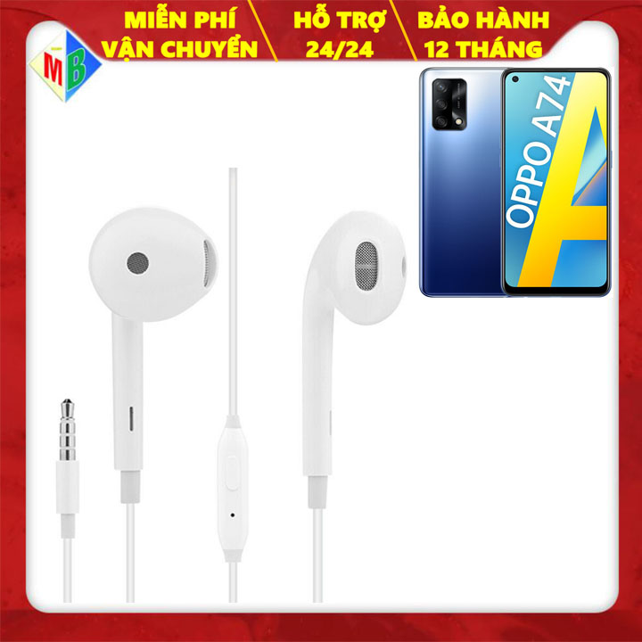 Tai Nghe Cho OPPO A74 Nghe Siêu Hay Chui Tròn Jack 3.5mm Chính Hãng