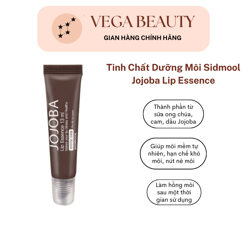Tinh chất dưỡng môi Sidmool Jojoba Lip essence 13ml giúp môi luôn căng mọng, ẩm mượt