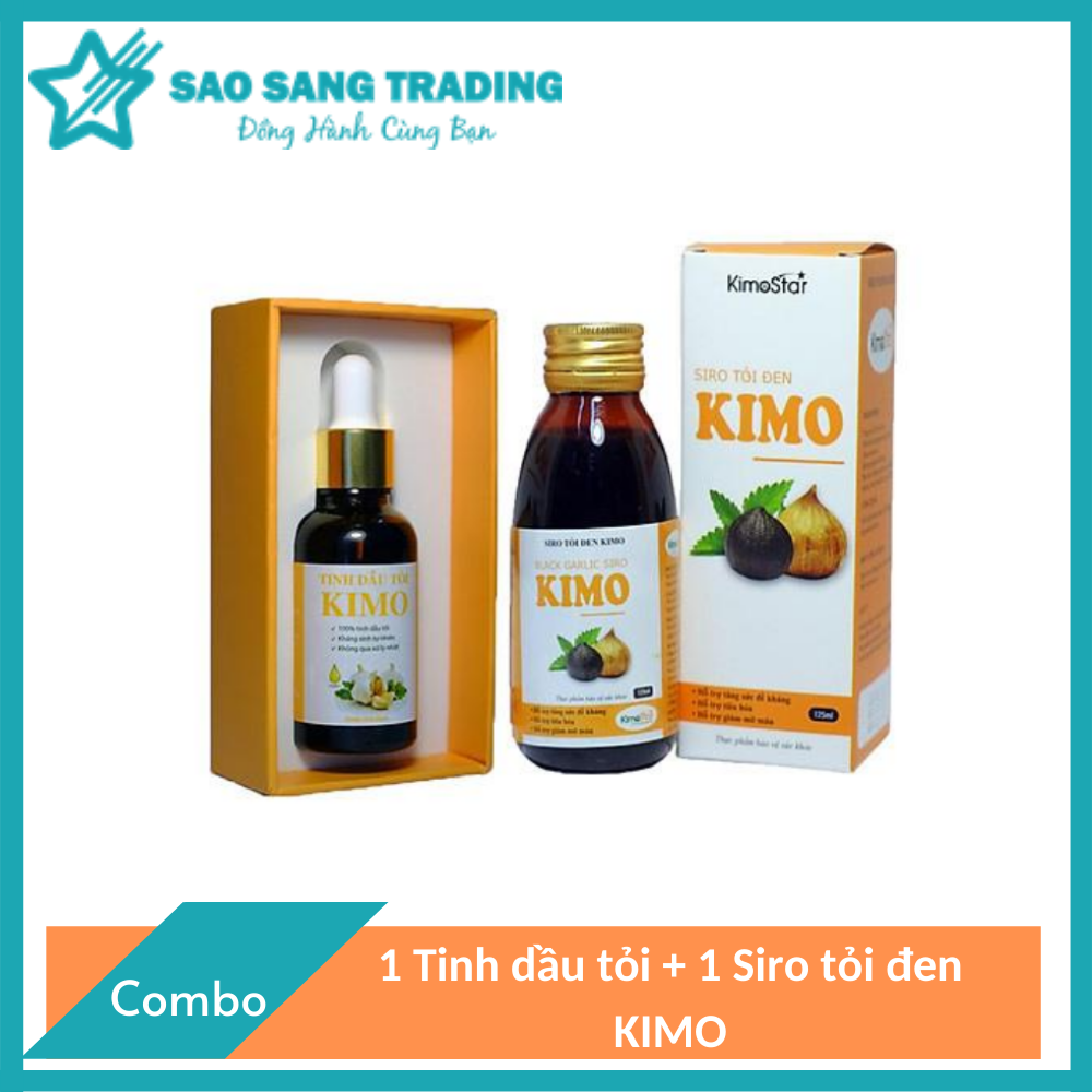 1 Tinh dầu tỏi và 1 Siro tỏi đen KIMO Kháng sinh tự nhiên, tăng sức đề kháng, phòng cảm ho, ngừa ốm vặt cho bé và cả nhà