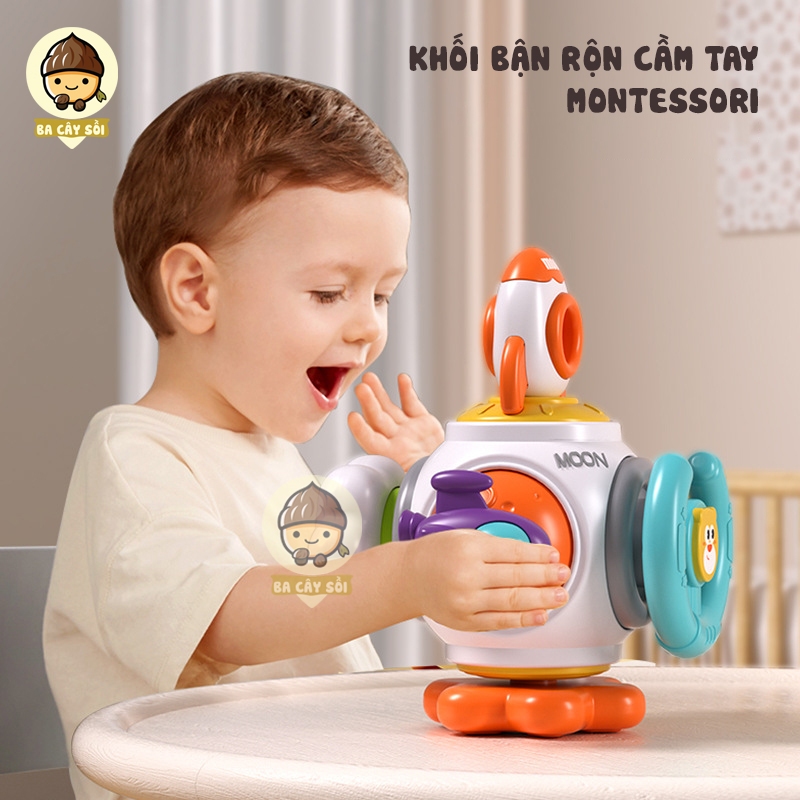 Đồ chơi trứng bận rộn busy egg busy cube hộp khối quả cầu không gian đa năng 6in1 cầm tay montessori đa giác quan cho bé