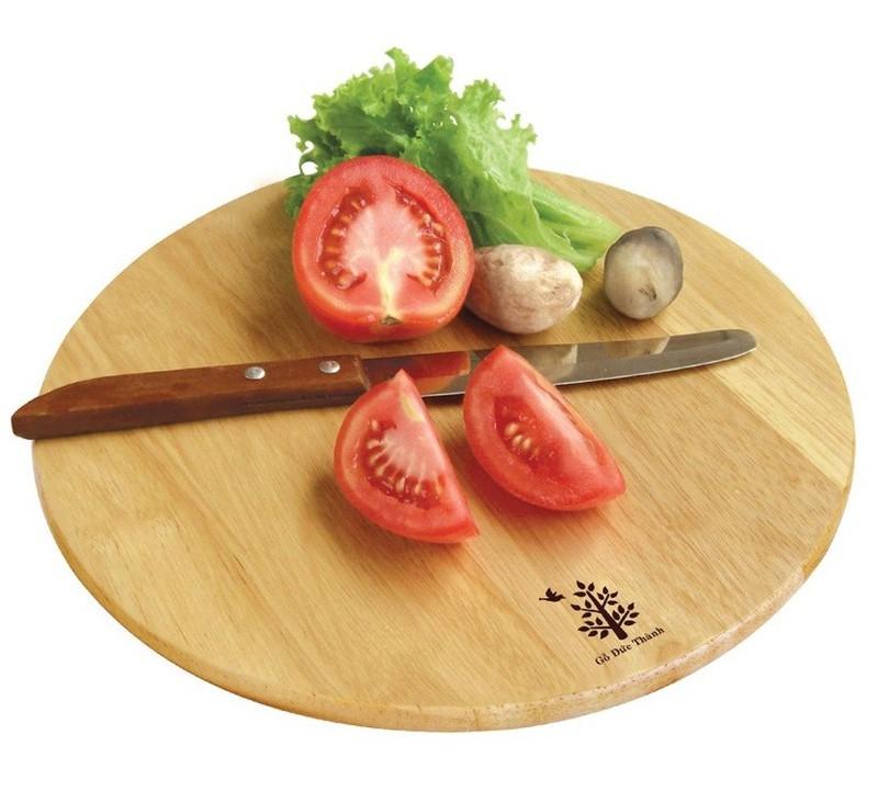 Thớt tròn khoen d300 gỗ đức thành 01061- tằng kèm khay trà