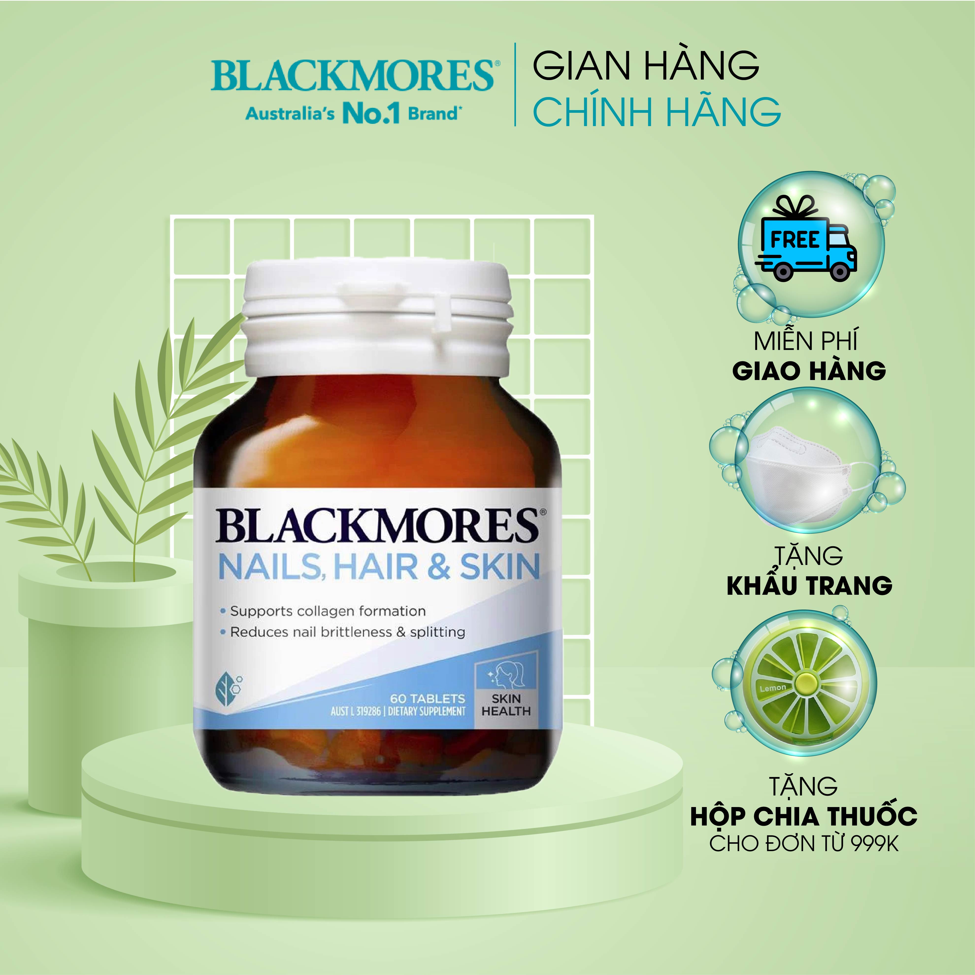 Viên uống chăm sóc tóc, da, móng Nail, Hair and Skin Blackmores Úc 60 viên Viên uống chăm sóc tóc, da, móng Nail, Hair and Skin Blackmores Úc 60 viên