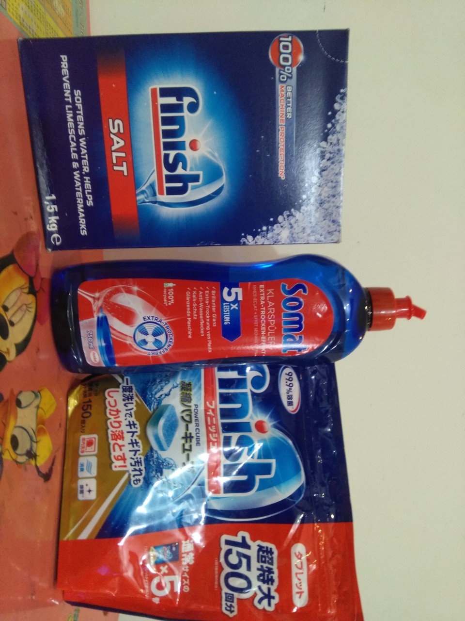 Combo gói 150 viên finish power cube + muối finish 1,5kg siêu tiết kiệm. tặng que thử nước cứng
