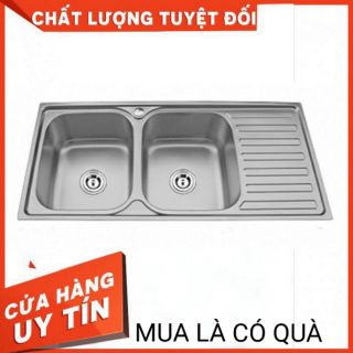 [Q.Tân Bình] Chậu rửa chén bát 2 hộc - 1 bàn chờ inox SUS 304 WaterA