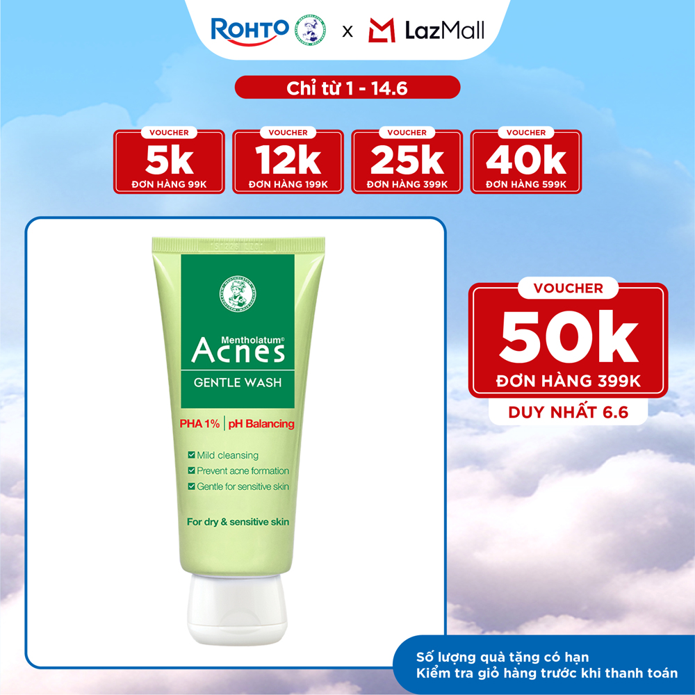Sữa rửa mặt ngăn ngừa mụn dạng gel Acnes Gentle Wash 100g