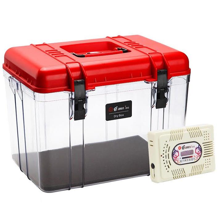 Thùng chống ẩm eirmai 28l và máy hút ẩm r25