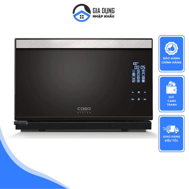 Lò nướng tích hợp lò hấp caso steam chef 3066, dung tích 25l, công suất 2100w, 10 chương trình nấu tự động, nhập đức, bh 12 tháng