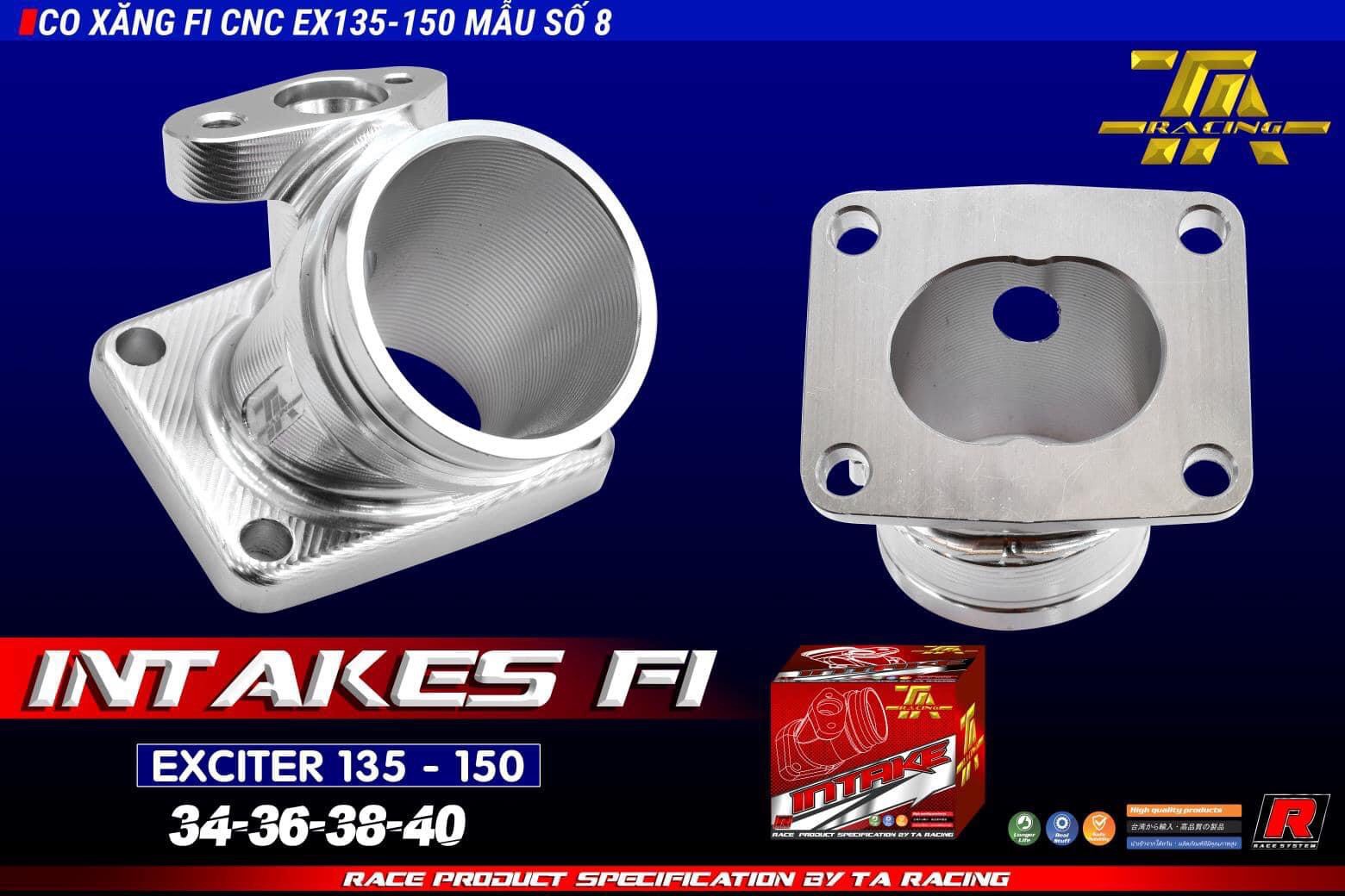 Co xăng ta cnc ex thông dụng 34mm ==> gắn ex xăng cơ và fi