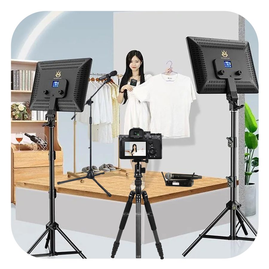Đèn livestream bán hàng, studio và chụp ảnh, đèn livestream siêu sáng photography light a111 - công suất 100w - đèn led livestream có 3 chế độ sáng - kèm remote, tặng kèm chân đèn