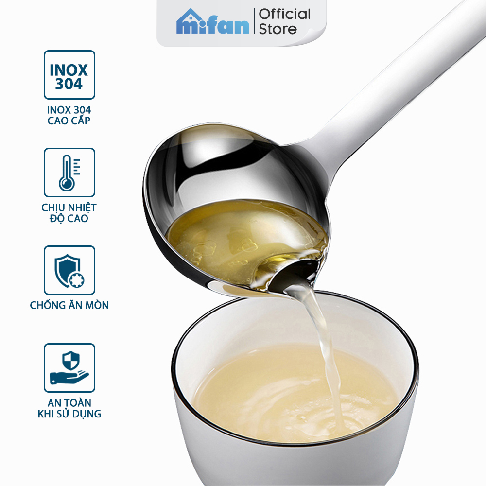 Muỗng Canh Lọc Dầu Mỡ Thông Minh Inox 304